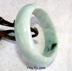 "Ying Yu's Jewelry Box" Wide "Free Spirit" Burmese Jadeite Bangle Bracelet 58 mm (fits like 54-55 mm) BB2935)