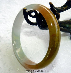 "Hong" Honey/Red Old Mine Burmese Jadeite Bangle Bracelet 55.5 mm (BB2957)