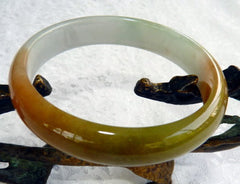 "Hong" Honey/Red Old Mine Burmese Jadeite Bangle Bracelet 55.5 mm (BB2957)