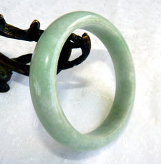 "Good Green All Around" Old Mine Burmese Jadeite Bangle Bracelet 56.5 mm (BB2958)