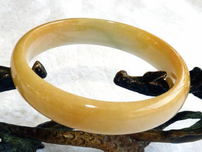 Auspicious "Old Mine" Hong Color Burmese Jadeite Bangle Bracelet 56 mm (BB2980)