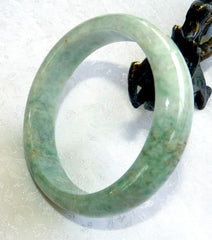 "Endlessly Interesting" Every Day Burmese Jadeite Bangle Bracelet 56.5 mm (BB2997)