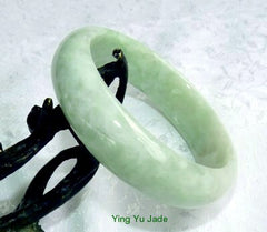 Icy Cold Yin Soft Green Burmese Jadeite Bangle Bracelet "Cuff Style" 57mm (BB3153)