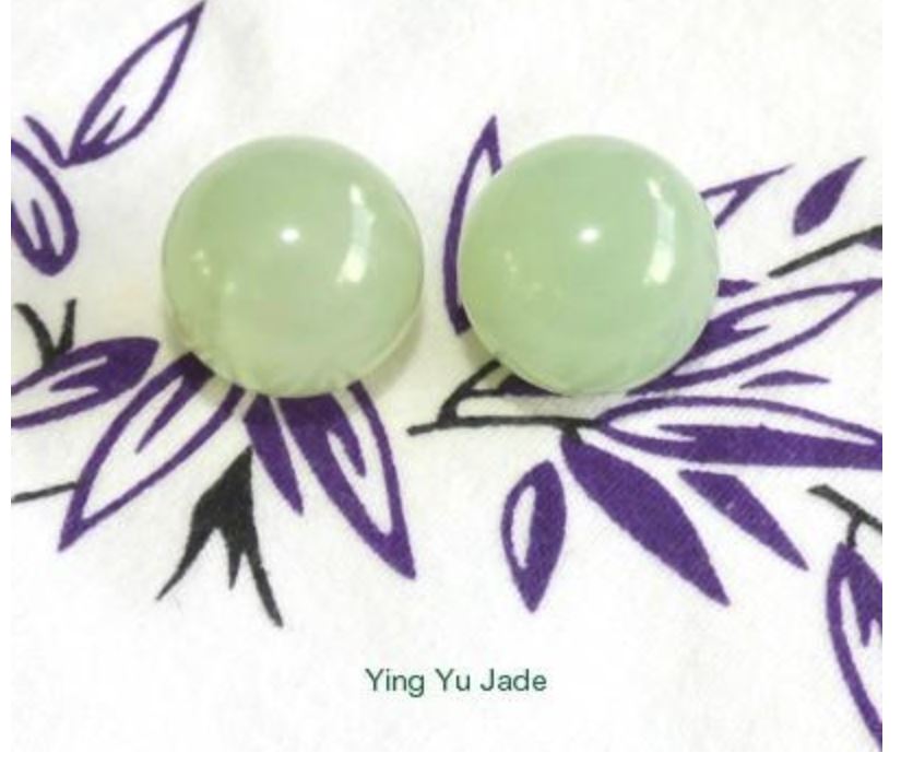 Clearance-Pair Green Chinese Jade Ben Wa Kegel Balls, Undrilled