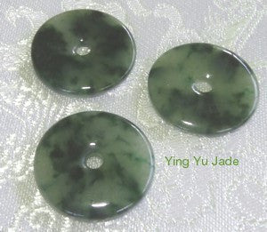 High Energy "Spinach" Burmese Jadeite Jade Bi Pendant (JHP786)