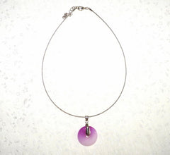 Lavender Jade "Bi" Symbol of Heaven Necklace