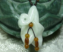 Lovely Lily Burmese Jadeite  Jade Pendant Necklace (BJNECK-16)