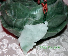 "Abundance" Lucky Burmese Jadeite Fish Necklace (BJNECK20)