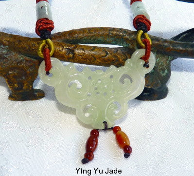 "Elegant" Detailed Carving Burmese Jadeite Pendant Necklace (BJNECK-55)