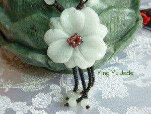 "Yin" Feminine Flower Jadeite Necklace (BJNECK-51)