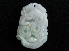 Soft Lavender Hues "Dragon Brings Wealth and Luck" Jadeite Pendant (BJP-L-866)