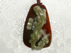 Vintage "Auspicious Pixiu" High Polish Jadeite Pendant