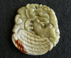 "Emperor's" Favorite Jadeite Dragon and Peanut Large Pendant-Vintage Jadeite (BJP816)