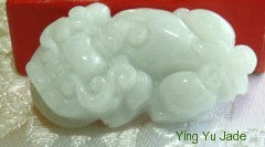 Pixiue Protection and Luck 3-D Burmese Jadeite Pendant (BJP831)