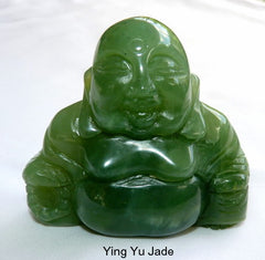 "Buddha Protects" Chinese Jade Large Buddha Carving
