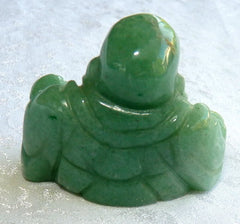 Green Jade Buddha Carving-"Protect, Bless"  Fits in Your Palm