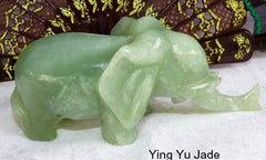 "Wise Elephant Protects" Rare Old Chinese Jade Elephant Carving