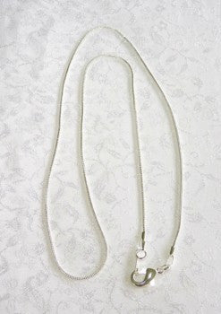 Silver Chain for Pendants with Bails 18" Length - Snake Style