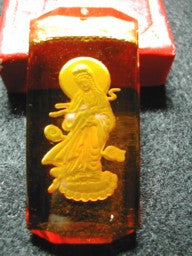 Citrine Crystal Guan Yin Buddha of Compassion Pendant (CP1)