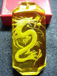 Big Thick Golden Dragon  Crystal Pendant  (CP3)