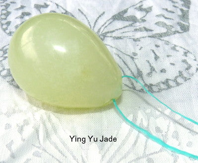 Sale- Jade "Yin" Light Green Egg for Women Kegel Exercise Medium Size-Drilled with Hole
