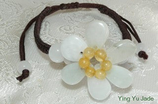 "Mei" Beautiful Flower Jadeite Bracelet FJB55)