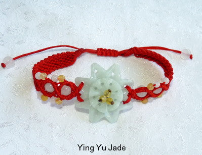 Sale-Burmese Jadeite "Star Flower" Adjustable Bracelet (BJB-66)