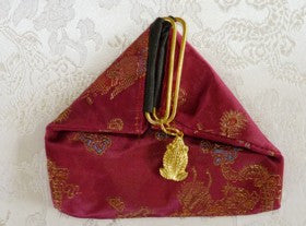Chinese Silk "Frog" Pouch-Red