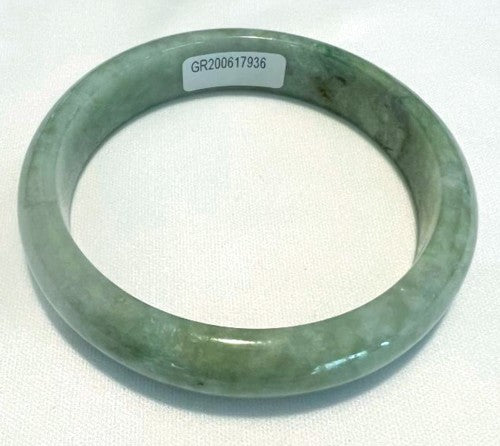 "Gorgeous Green" Burmese Jadeite Bangle Bracelet 59 mm Grade A+ Certificate (G7436)