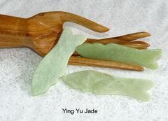 Professional Size Jade Gua Sha Tool Chinese Medicine "Scraping"  #4 "Wavy Fish" Water Element