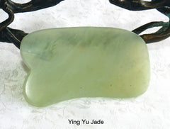 Jade Gua Sha Tool for Scraping, Chinese Medicine  #8 "Wood" Element
