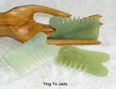 Jade Gua Sha Tool with Comb for Scalp and Hair  #10