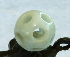 -Hollow Carved Round Jadeite Jade Bead/Pendant 18mm