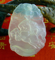 Best Quality Chinese Jade "Free Spirit Horse" 3-D Carved Pendant (P607)
