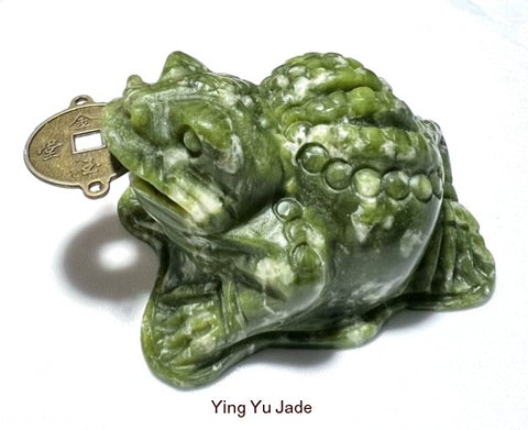 Clearance-Wealth and Prosperity" Classic Jade Three-Legged Money Toad Frog with Coin- (Toad-CL