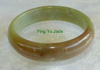 1234 April 10 "Earthly Treasures" Natural Color Chinese Jade Bangle 60mm (NJ2357)