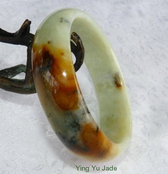 1875  5-10-2019 "2 in 1" Chinese River Jade Bangle Bracelet 60mm (NJ2503)