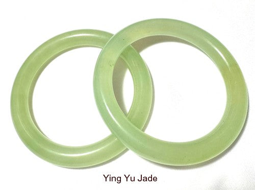 Pair Two Classic Round Chinese Jade Bangle Bracelets 59  mm (NJ2652)