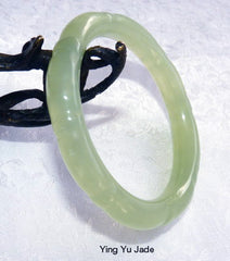 "Dynasty" Carved Chinese Jade Bangle Bracelet 56mm (NJ-CARV-31-56)