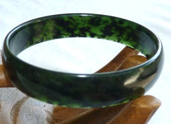 1818 replacement "Luminous" Deep Deep Green Chinese Jade Bangle Bracelet 60.5mm (NJL2235)