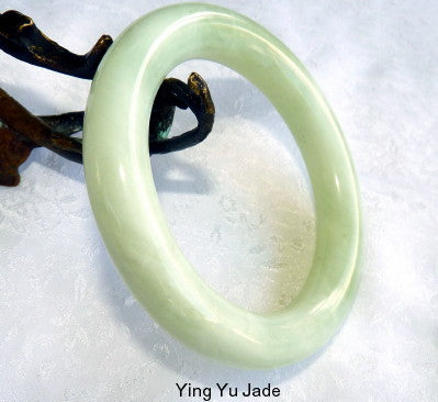 Bonnie Murphy #1843 exchange "Glowing" Classic Round Traditional Chinese Jade Bangle Bracelet 61mm (NJRJ105)