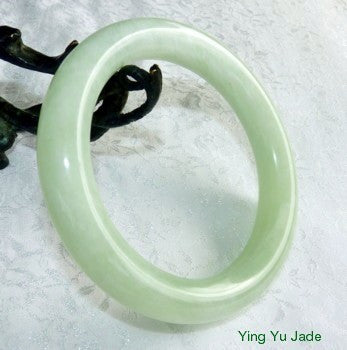 1944 10-22-2019 (NJRJ98) "Glowing" Classic Round Traditional Chinese Jade Bangle Bracelet 62mm (NJRJ87)