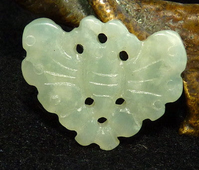 "Butterfly Brings Love, Bliss" Chinese Jade Pendant (P-629)