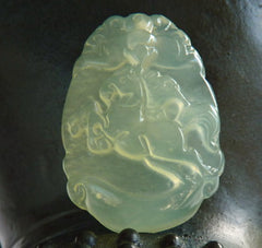 Best Quality Chinese Jade "Free Spirit Horse" 3-D Carved Pendant (P607)