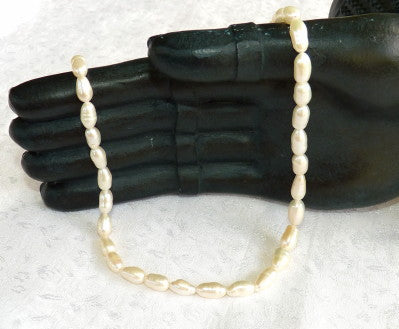 White Lustrous China South Seas Oval Shape Pearl Necklace - YYJ Exclusive