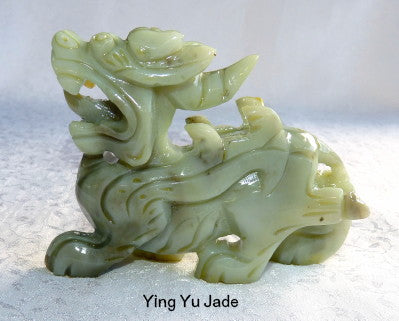 "Kylin Brings Luck and Mischief"  Traditional Chinese Jade Carving