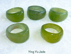 Classic Chinese Jade "Flower" Ring Size 8