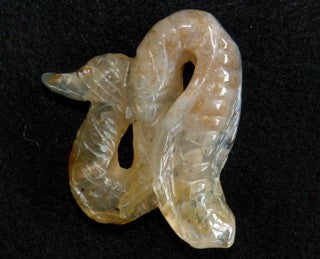 Translucent Chinese "River Jade" Snake Carving / Pendant #3