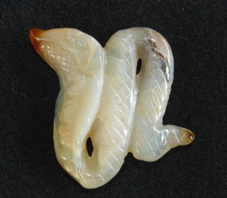 Translucent Chinese "River Jade" Snake Carving / Pendant #5