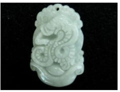 "Dragon Brings Wealth and Luck" Burmese  Jadeite Pendant (BJP-866)
